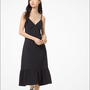 New! $195 Michael Kors Black Ruffle Dress Large